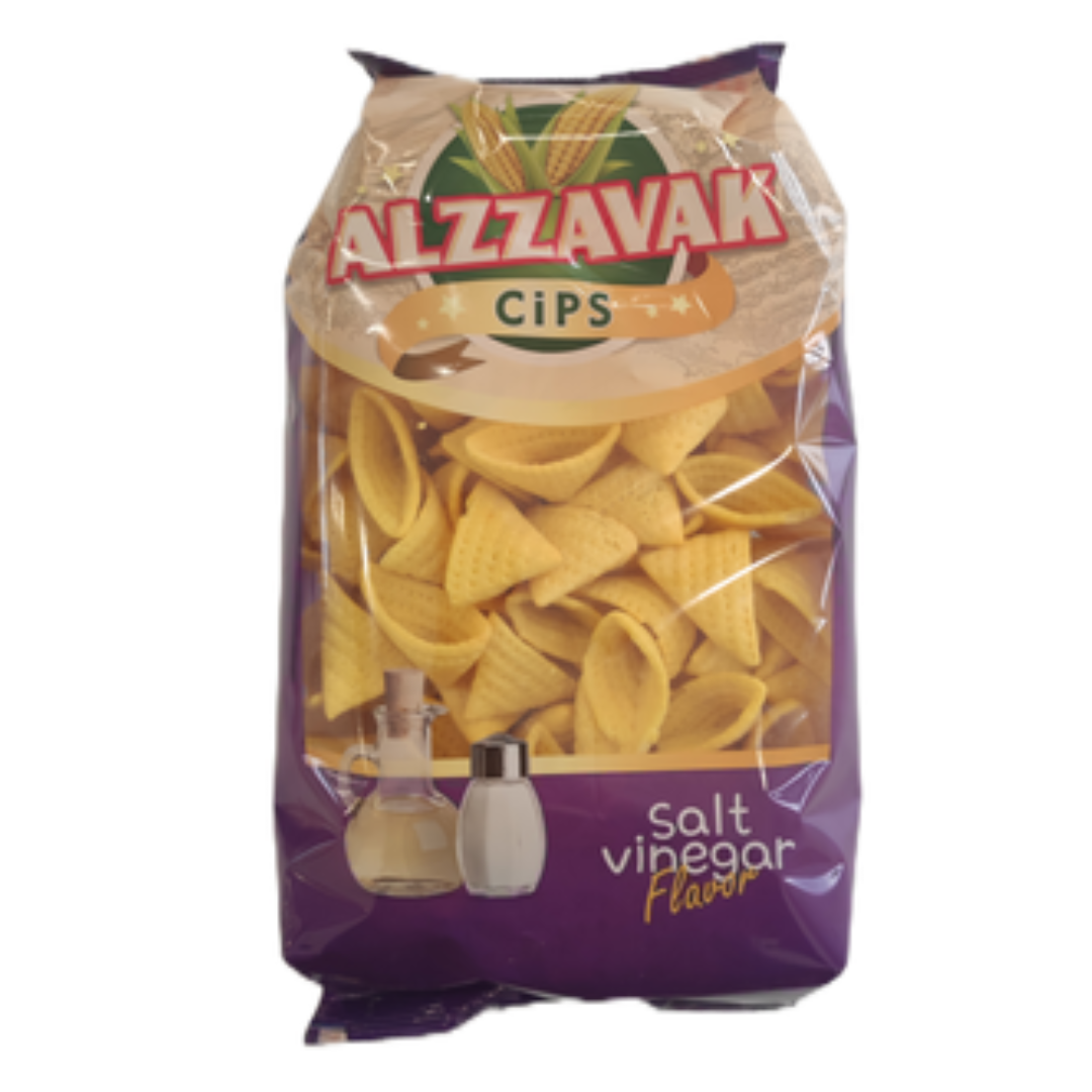 Alzzavak Crispy Corn Chips Salt & Vinegar 200gr