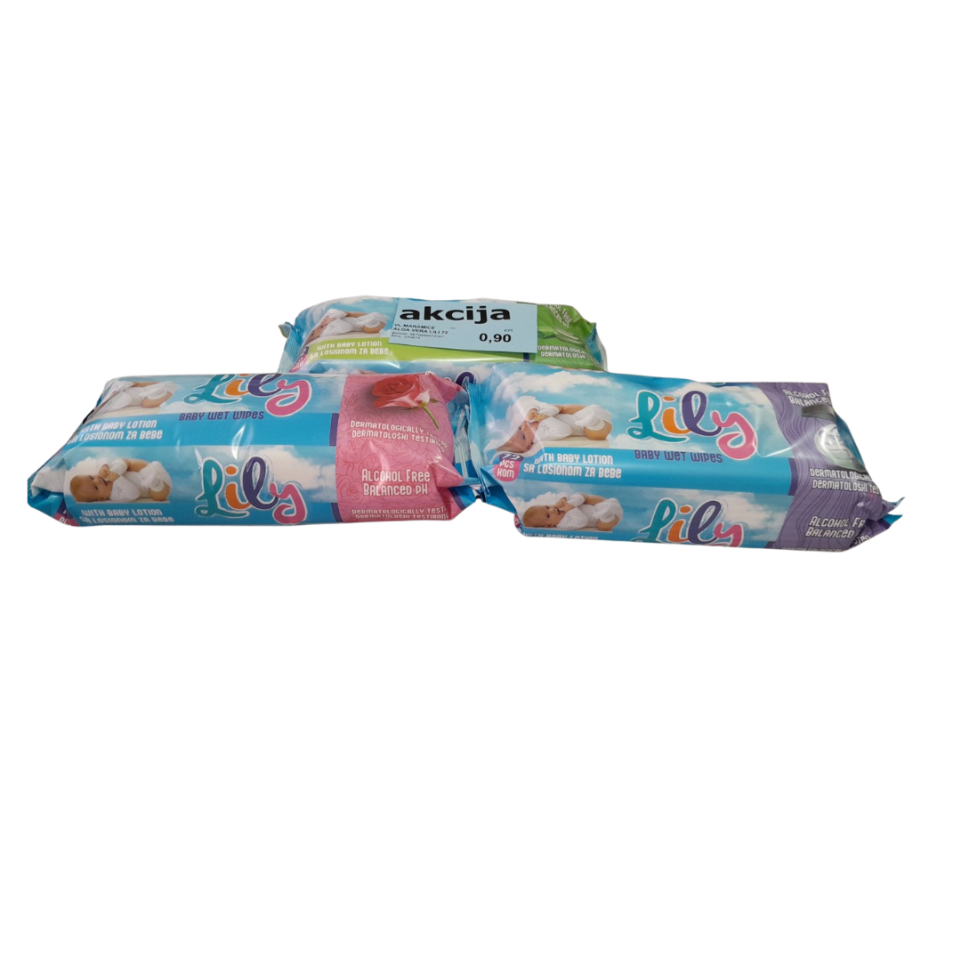 Vlažne maramice Lily Soft 72/1