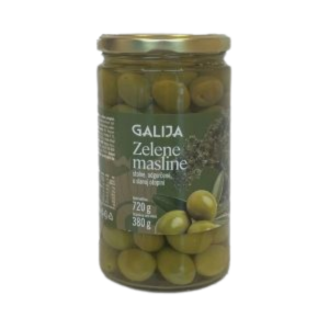Zelene masline s košticom 720g Galija